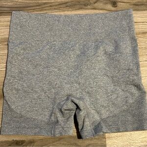 Gray Seamless High-Waisted Shorts